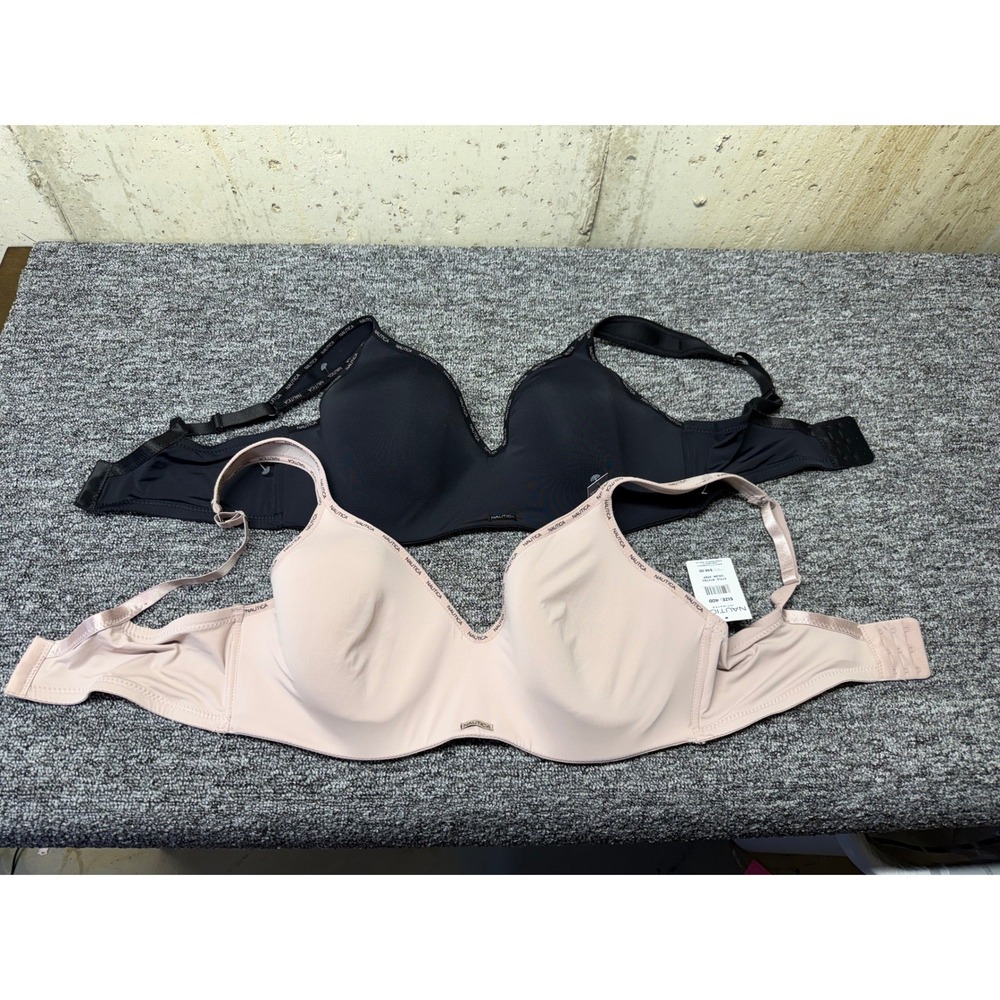 Nautica Intimates 2 Pack Lightly Lined Hidden Wire Comfort Strap Bra 40D NT2783